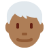 👨🏾‍🦳 man: medium-dark skin tone, white hair display on Twitter